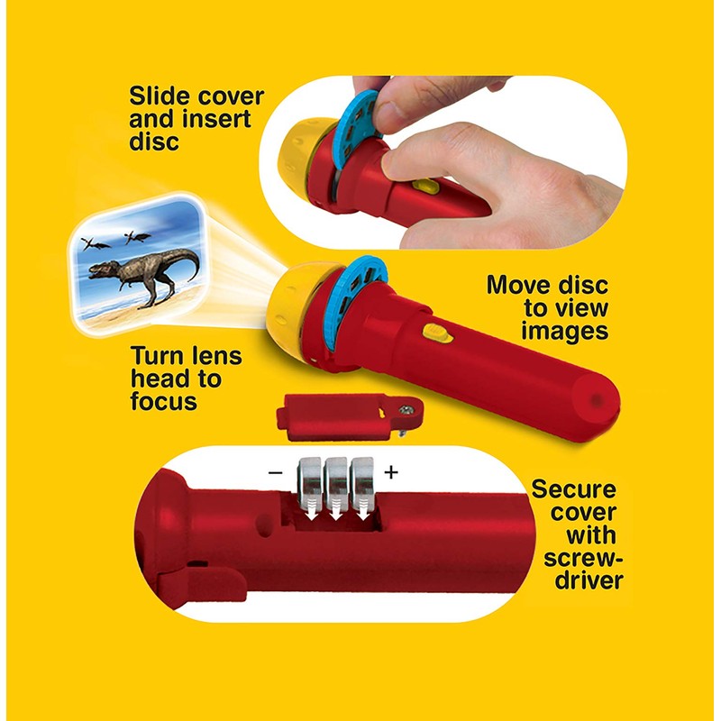Natural History Museum Dinosaur Flashlight and Projector STEM, Clear