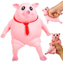 Pig Squeeze Toy, Funny Anti-Stress Pig for Squeezing, Pink Anti-Stress Toy, Squishy Pig, Sensory Fidget Toy for Children and Adults, Party Bag