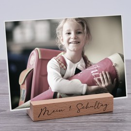 Interluxe Card Holder – My First Day of School – Greeting Card Holder School Child School Photo Holder Card Stand Place Card Holder Made of Wood