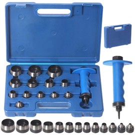 Swpeet 14Pcs 14 in 1 Gasket Hollow Punch Kit - Leather, Plastic & Rubber Punch Set with Storage Case