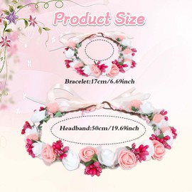 Beautiful Headband with Dried Flowers - Optimal Hair Wreath for Communion Young Women - Flower Wreath Headpiece - Oktoberfest Hair Accessories