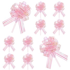 10Pcs Pull Bows, 4inch Bows for Gift Wrapping Pink Bows for Gift Wrapping Large Bows for Gift Wrapping Wedding Ribbon for Gift Wrapping, Wedding Decorations, Cars,Baskets(Pink)