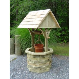 Woodworking Plans for a 6 ft. Wishing Well. Printed DIY Instruction Guide includes Photos at Every Step. How to Build an Octagon Base Wishing Well. Printed 36-page Plans.