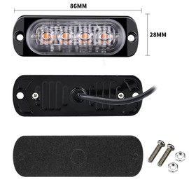 Super Bright LED Strobe Light Strobe Flash Daytime Running Light Flashing Emergency Warning Light Universal Vehicle 12V 24V Car Motorcycle Truck 2-Pack (White)