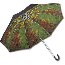 Upower AU-02509 Umbrella, Multicolor, 19.3 inches (49 cm) (rib length), Folding Umbrella, Masterpiece Series, Klimt "Sunflower"