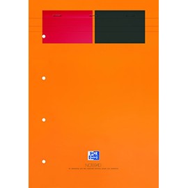 Oxford International Notepad 160 Pages A4 Pad + Punch Holes Lined Ligné Jaune
