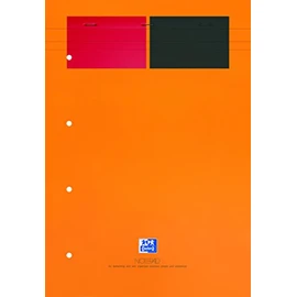 Oxford International Notepad 160 Pages A4 Pad + Punch Holes Lined Ligné Jaune