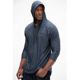 DEVOPS Men's 3 Pack Hoodie Long Sleeve Fishing Hiking Running Workout T-shirts (Large, Charcoal/Red/Gray)