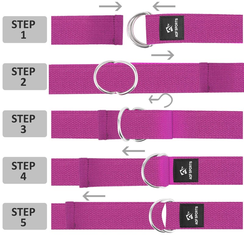 AQF Yoga Strap, 6ft 8ft 10ft Soft Cotton Leg Stretcher