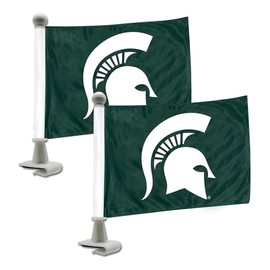 FANMATS 61915 Michigan State Spartans Ambassador Car Flags - 2 Pack Mini Auto Flags, 4in X 6in, Perfect for Hood or Trunk