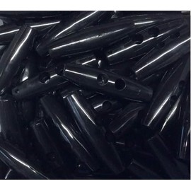 5 Toggle Buttons Black 11 x 40 mm