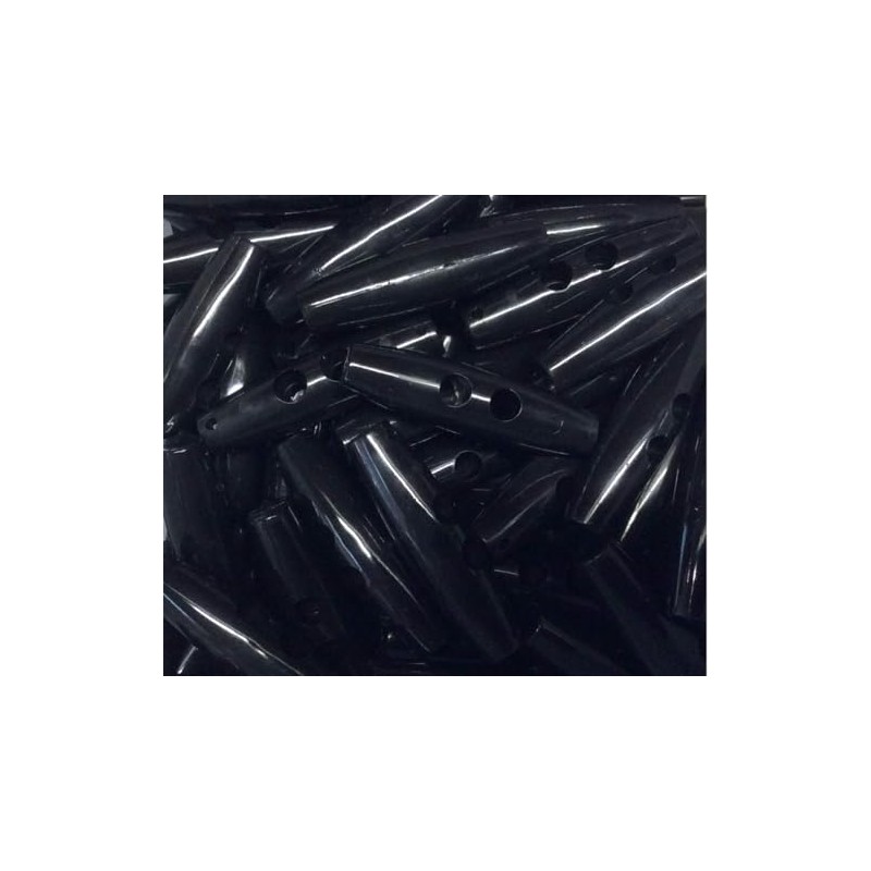 5 Toggle Buttons Black 11 x 40 mm