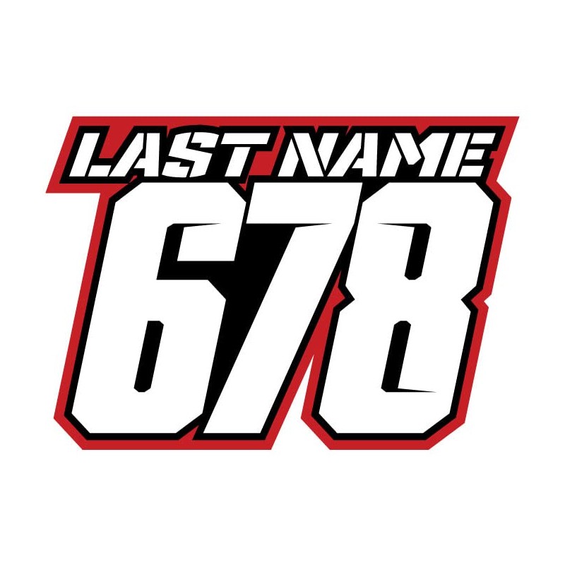 MX and ATV Name and Number Plate Decals