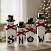 QhgPnt Christmas Decorations, Set of 4 Snowman Tabletop Decor, Traditional
