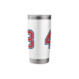 Red and Blue Sports Number 43 Jersey Uniform Player Fan Stainless Steel Insulated Tumbler