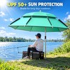 YUZHIYUAN UPF 50+ Fishing Umbrella, Portable Telescopic Beach Sunshade with