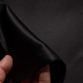 Toray T880-1 Silk Satin Fabric, Approx. 48.0 inches (122 cm) x 3.3 ft. (1 m) Cut, Color BK: Black