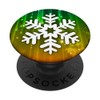 Snowflake Pop Socket - Green Gold Christmas Ornament 16