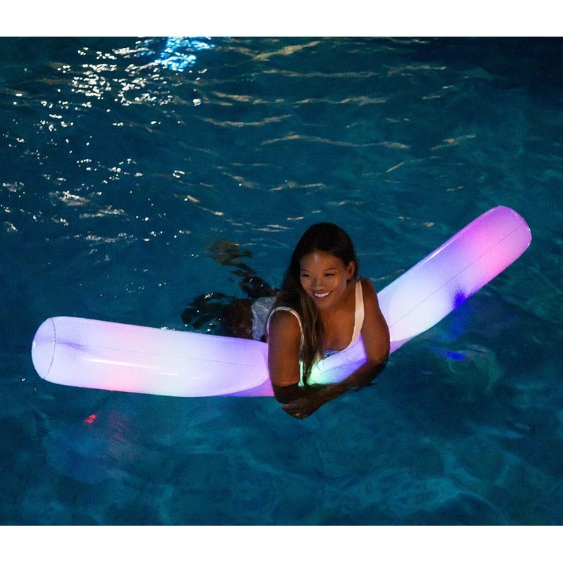 PoolCandy Inflatable Jumbo Swim Noodles (Illuminated LED Color Changing Swim