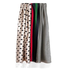 GLORIS Women's Scarf Fine Silky Large 180 x 90 cm with Colourful Prints Scarf for Women Headscarf Scarf Scarf Elegant Silk Scarf, Beige Black Dots