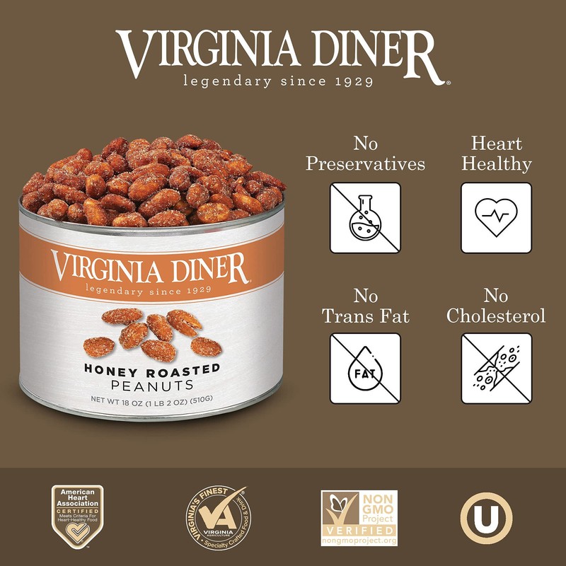 Virginia Diner Honey Roasted Peanuts - Sweet & Salty Gourmet