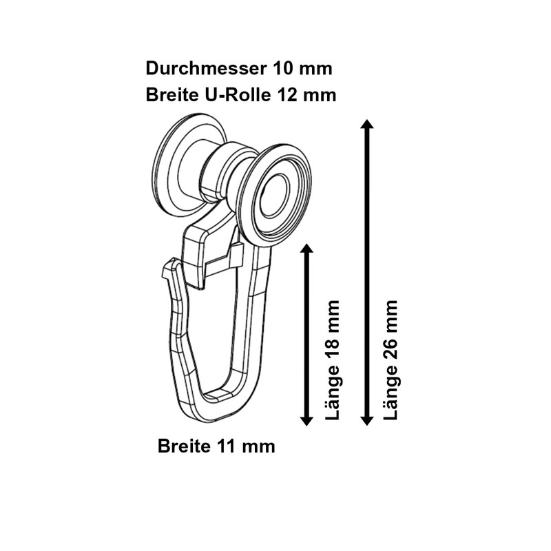 Curtain Rollers, Universal Curtain Rollers, Curtain Gliders, Curtain Hooks, U-Rails