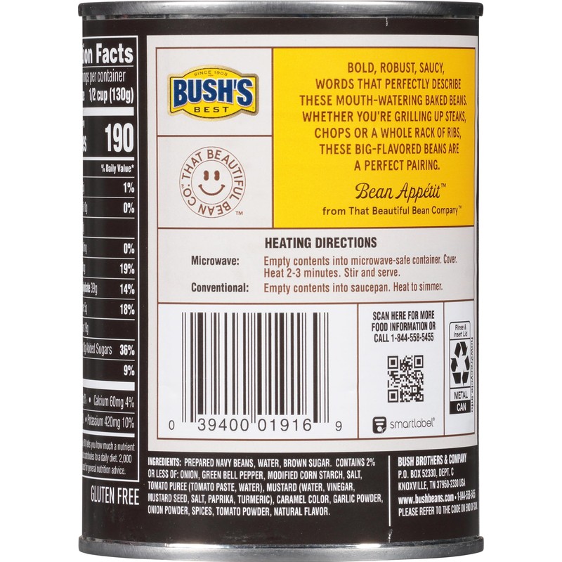 Bush's Best Steakhouse Recipe Grillin' Beans 22 oz (Pack of