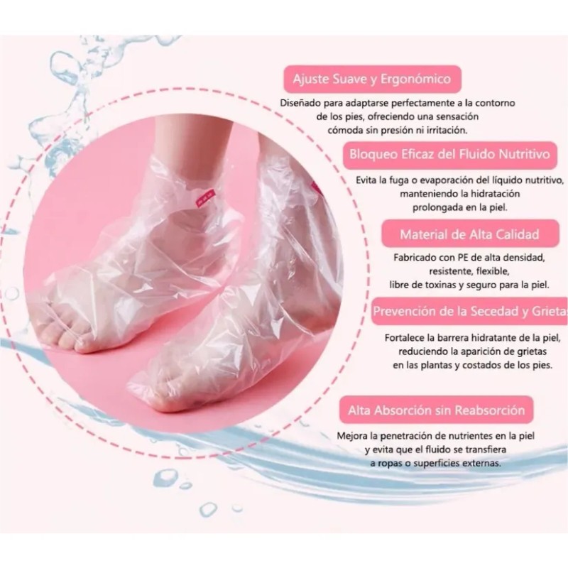 100 Pzs Guantes Bolsa Para Pies Desechables Impermeables