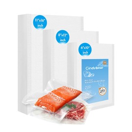 Cindybear 150pcs Vacuum Sealer Bags, Gallon 11"x16" and Quart 8"x12" and Pint 6"x10" Food Saver Bags, Pre-cut Commercial Grade Vac Bags for Food Storage, BPA Free, Heavy Duty, Meal Prep or Sous Vide