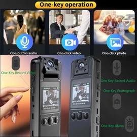 128G Body Cameras with Audio and Video Recording,One Touch Recording and Photo Taking 1080P Small Mini Body Cam with 180° Rotating Lens Video Recorder，for Personal Civilians, Police Law Enforcement