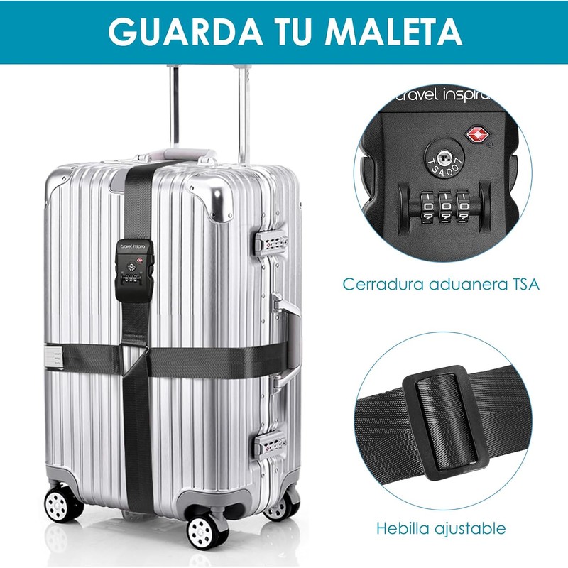 travel inspira Correa para Equipaje TSA con Candado de 3