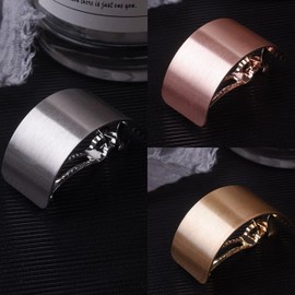 3 Pcs Ponytail Holder Hair Clips, Metal High Ponytail Cuff Hair Barrettes, Strong Hold French Hair Jaw Claw Decorative Accessories for Women Girls