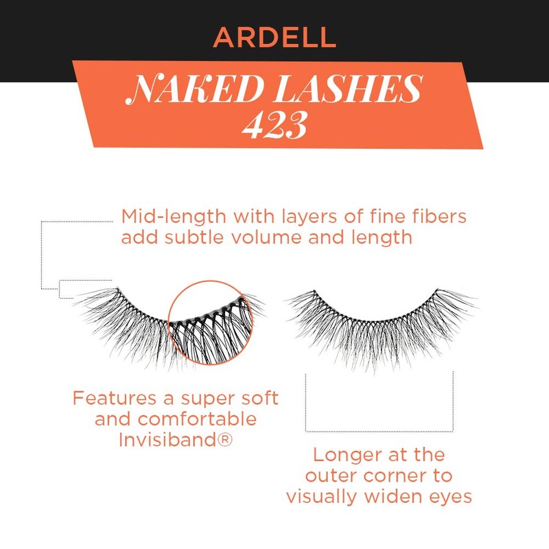 Ardell Naked Lashes Natural 423 with Invisiband – Lightweight Strip