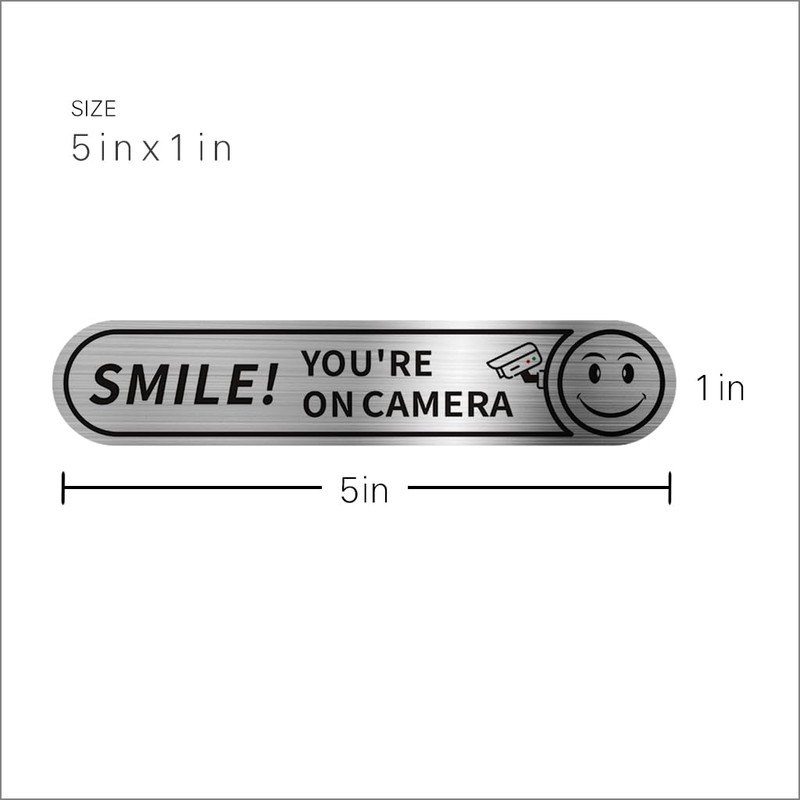 8 pieces Smile You're On Camera Stickers for Cars, Brushed