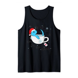 Tea Rex Christmas, Relax Blue Dino in Tea Cup Tank Top
