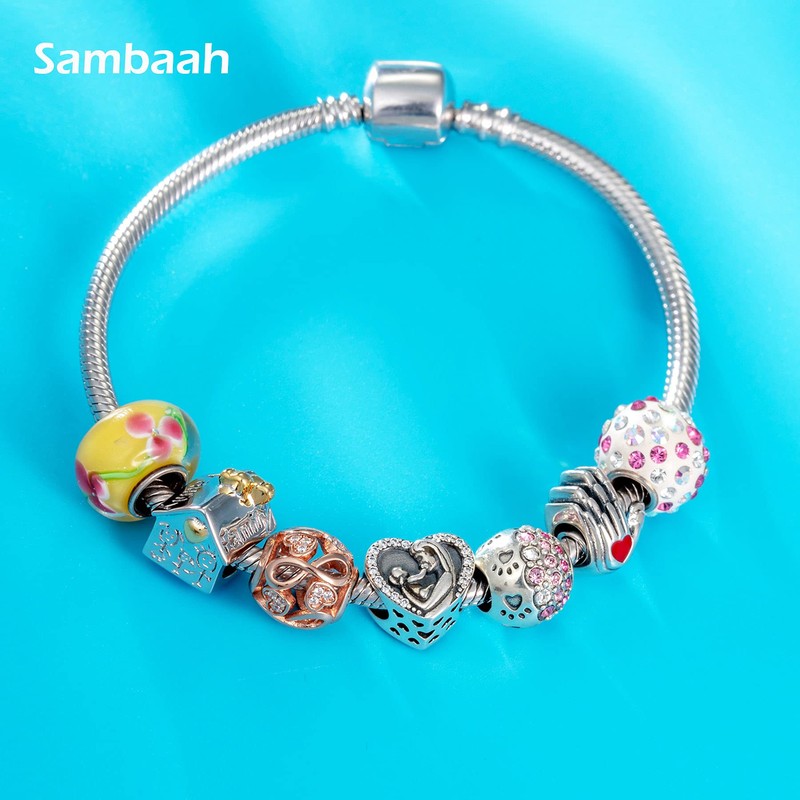 Sambaah Mom Charm Sterling Silver Mother and Child Bead for