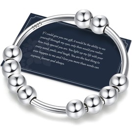 J.Fée Anxiety Ring 925 Silver Women's Anxiety Ring Spinner Ring Women's Ring Anti-Stress Ring Silver Rings 925 Women Rings Women's Rings Silver 925 Women's Jewellery Gifts Women, Silver