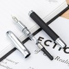 Jinhao 92 Pluma estilográfica negra plateada, punta media, metal sólido