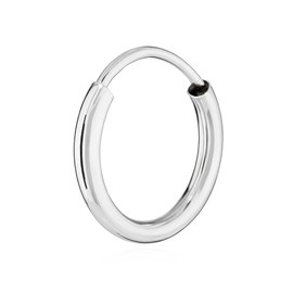 NKlaus Single 585 14 Carat Gold White Gold Hoop Earrings 13 mm Earring 1.9 mm Thickness Round 2570, Yellow Gold