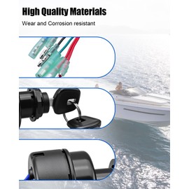 Boat Engine Ignition Key Switch Fit for Tohatsu Nissan Johnson Evinrude Inboard Outboard Motors Replace 353760203 353-76020-3, Black