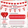 Ruby Wedding Anniversary Decorations 40 Ruby Wedding Banner Bunting Happy