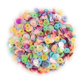 Angel Malone ® 15g (±) 1200 pcs. 6-7mm in Diameter Premium Quality Cup Sequins DIY Arts Crafts Making - UK Seller (Pastel Rainbow Mix)