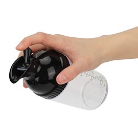 Riuulity 200 ml Salad Dressing Shaker, Prevents Leaking, Salad Dressing Jar with Lid, for Making, Mixing, Serving and Storing Spices, Sauces and Marinades (Black)