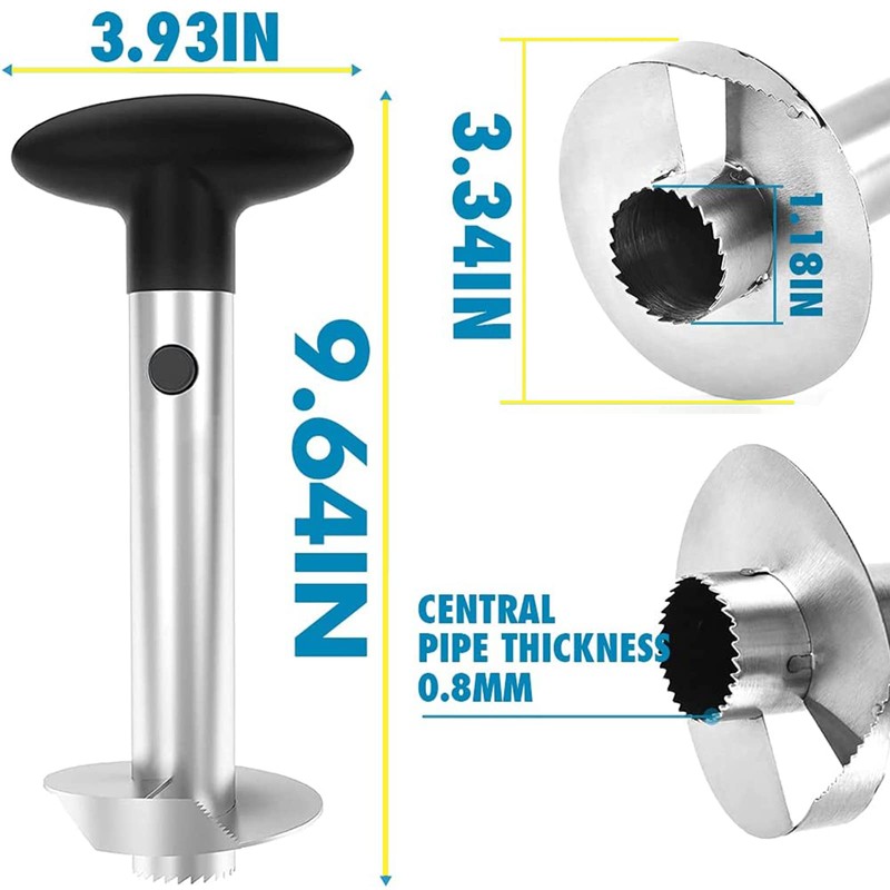 Upgraded Stainless Steel Pineapple Peeler - Handheld Pineapple Corer Remover,