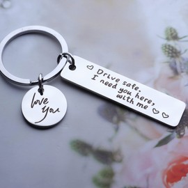 Jstud Drive Safe I Love You Keychain I Need You Here with Me Valentines's Day Gifts for Him Boyfriend Husband Couple