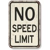 BTFSigns 8" x 12" No Speed Limit Aluminum Sign -