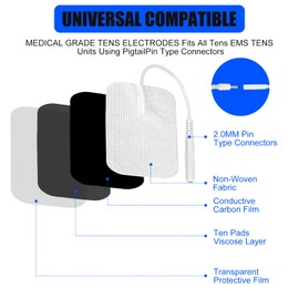 Tens Elektroden Pads,20 Selbstklebende Elektroden Tens GeräT,5x5cm Wiederverwendbar Tens Elektroden zur Linderung Von Muskel,RüCken und Gelenkschmerzen,für TENS-GeräTe EMS-Trainer,2mm Steckanschluss
