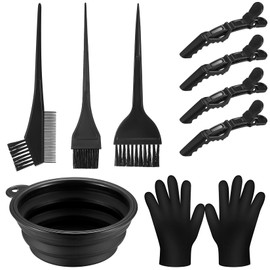 Yibaijia 9 Piece Hair Dye Brush Set, Hair Dyeing Accessories, Hair Dyeing Tool with Brush Comb, Hair Dye Bowl, Colouring Brush, Ear Cover Hair