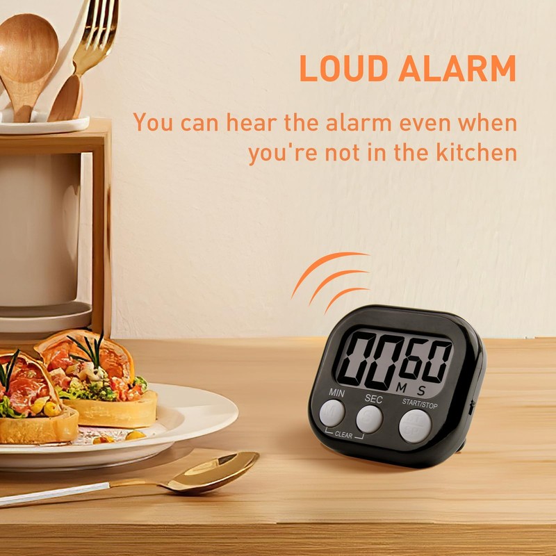 Digital Kitchen Timer, Large Magnetic Digital Kitchen Timer with Large