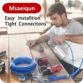 MSAEIQUN Pneumatic Tubing Blue PU Air Hose Pipe Tube Kit 1/4" OD 1/6" ID 12 Meter 39.4ft for Air Line or Fluid Transfer (1/4 x 12M) (1/4 x 12m, blue)